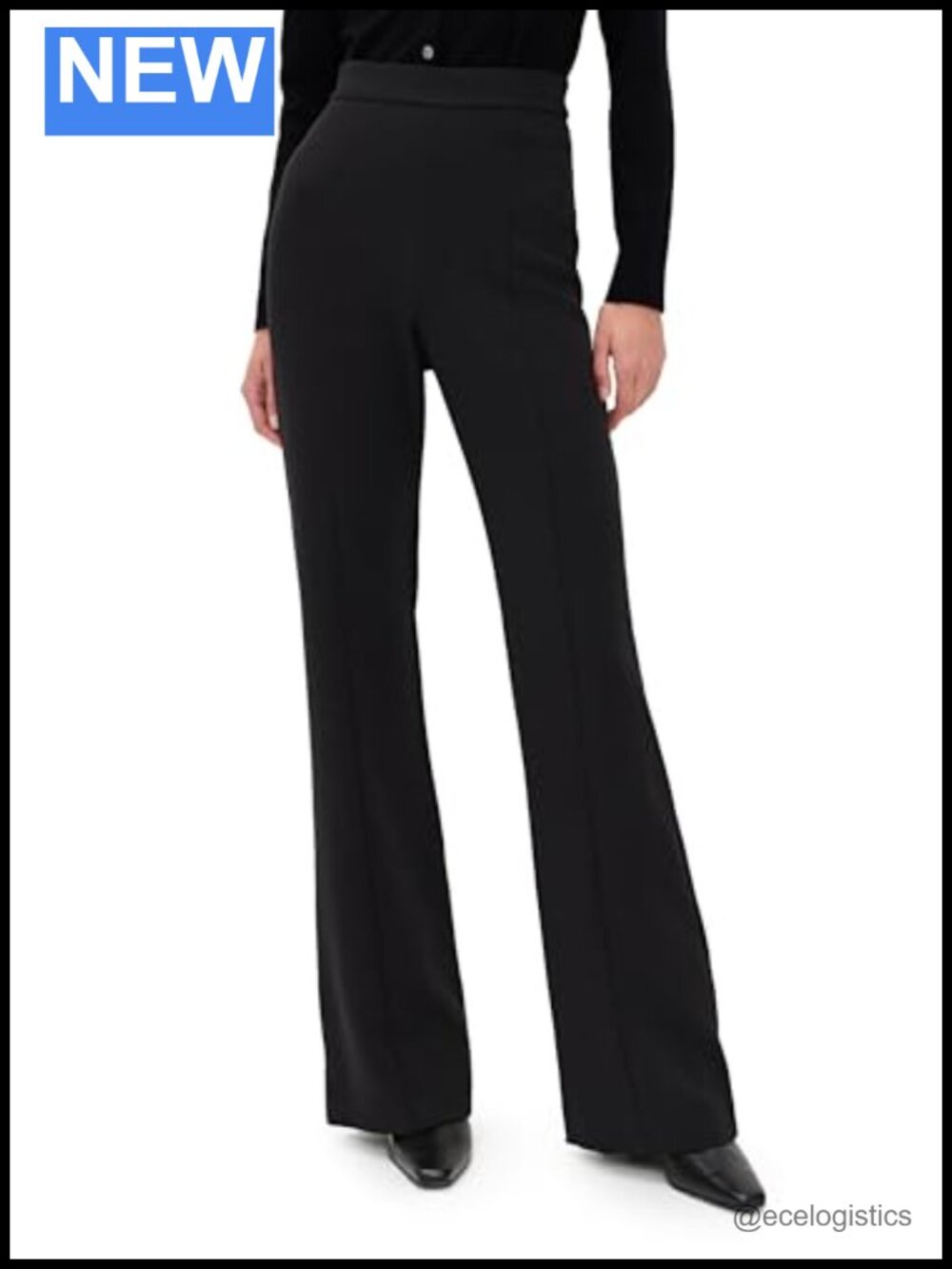Wide Leg High Rise Stretch Crepe Palazzo Dress Pants